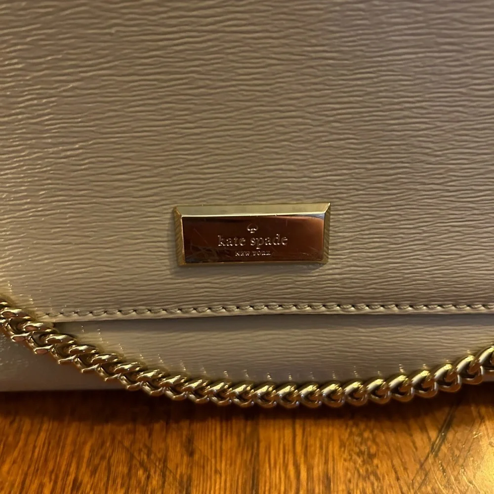 Kate Spade Gray Shoulder Bag Purse Chained Strap